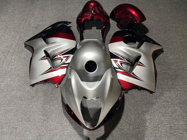 1997-2007 Argent Brillant & Rouge Bonbon Suzuki GSXR 1300 Carénage Moto 1997-2007 Argent Brillant & Rouge Bonbon Suzuki GSXR 1300 Carénage Moto