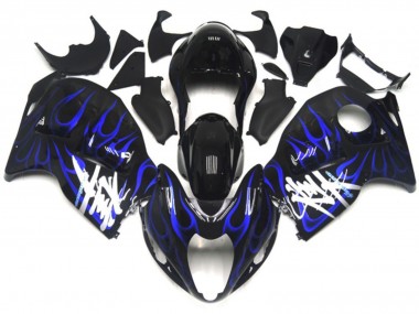 1997-2007 Noir Avec Bleu Profond Flamme Suzuki GSXR 1300 Carénage Moto