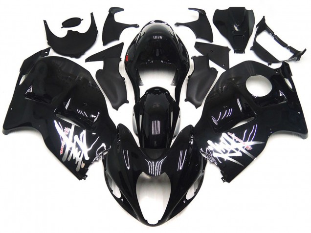 1997-2007 Noir Brillant Avec Décalcomanies Argentées Suzuki GSXR 1300 Carénage Moto 1997-2007 Noir Brillant Avec Décalcomanies Argentées Suzuki GSXR 1300 Carénage Moto