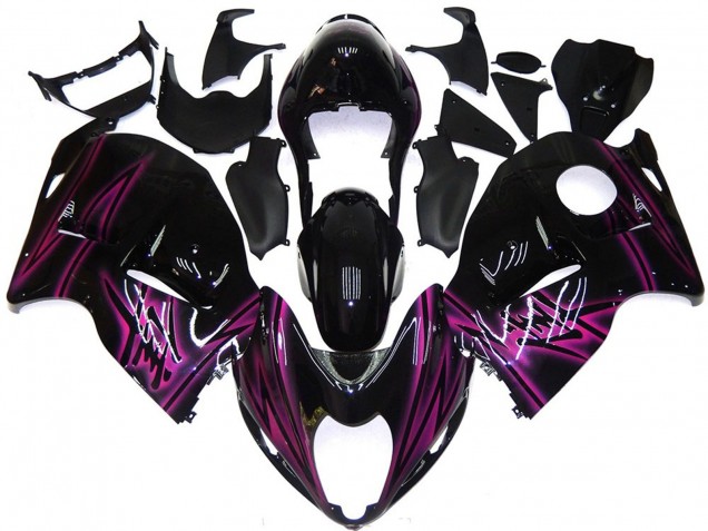 1997-2007 Noir Brillant Personnalisé Avec Rose Suzuki GSXR 1300 Carénage Moto 1997-2007 Noir Brillant Personnalisé Avec Rose Suzuki GSXR 1300 Carénage Moto