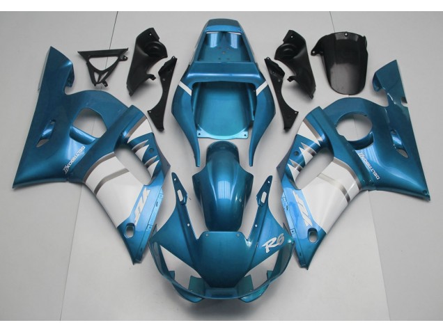 1998-2002 Bleu Clair & Blanc Yamaha R6 Carénage Moto