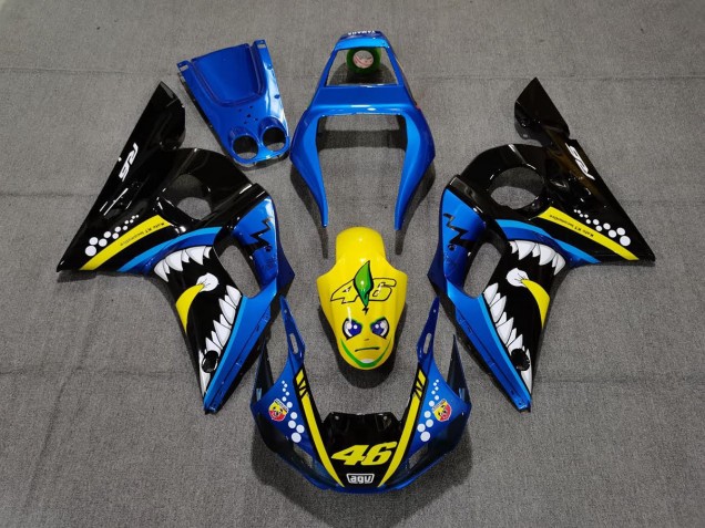 1998-2002 Requin Bleu & Jaune Yamaha R6 Carénage Moto 1998-2002 Requin Bleu & Jaune Yamaha R6 Carénage Moto