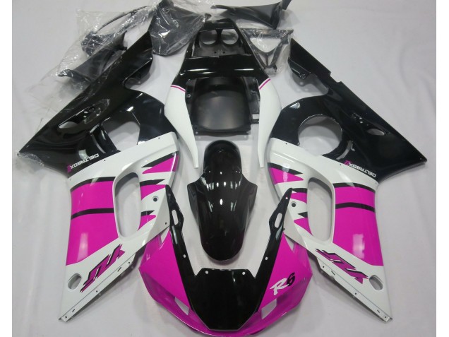 1998-2002 Rose Brillant & Noir Yamaha R6 Carénage Moto 1998-2002 Rose Brillant & Noir Yamaha R6 Carénage Moto