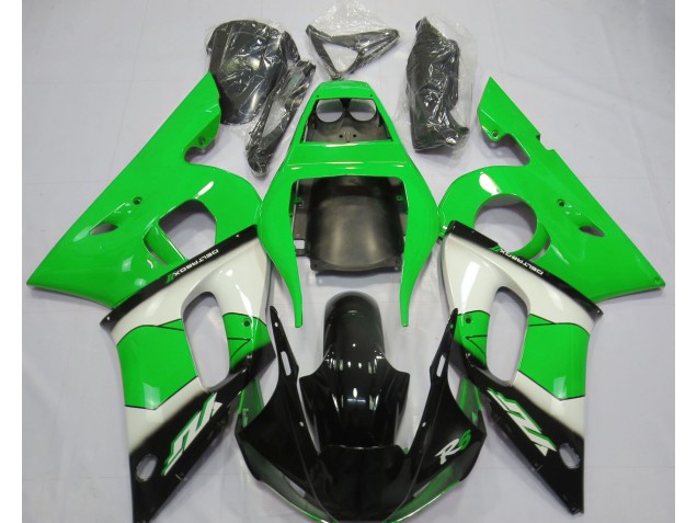1998-2002 Vert Blanc & Noir Yamaha R6 Carénage Moto 1998-2002 Vert Blanc & Noir Yamaha R6 Carénage Moto