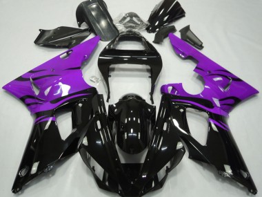2000-2001 Noir Flamme & Violet Yamaha R1 Carénage Moto