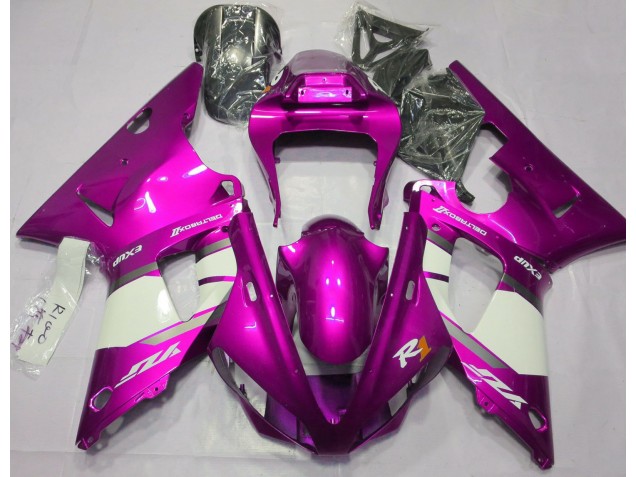 2000-2001 Rose Vif & Blanc Yamaha R1 Carénage Moto 2000-2001 Rose Vif & Blanc Yamaha R1 Carénage Moto