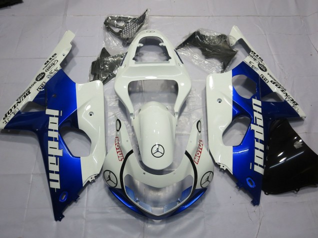 2000-2002 Jordan Blu E Bianco Suzuki GSXR 1000 Carénage Moto 2000-2002 Jordan Blu E Bianco Suzuki GSXR 1000 Carénage Moto