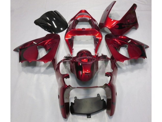 2000-2002 Rouge Métallisé Kawasaki ZX6R Carénage Moto 2000-2002 Rouge Métallisé Kawasaki ZX6R Carénage Moto
