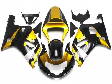 2001-2003 Style Doré & Noir Brillant Suzuki GSXR 600-750 Carénage Moto