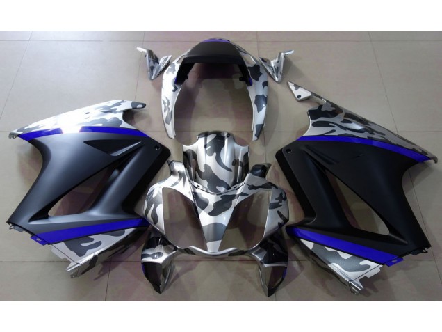2002-2012 Gris Camouflage & Bleu Honda VFR800 Carénage Moto 2002-2012 Gris Camouflage & Bleu Honda VFR800 Carénage Moto