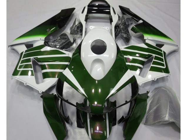 2003-2004 Blanc Brillant & Fondu Vert Honda CBR600RR Carénage Moto 2003-2004 Blanc Brillant & Fondu Vert Honda CBR600RR Carénage Moto