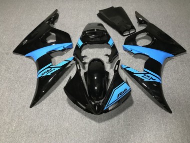 2003-2004 Noir Brillant & Bleu Clair Yamaha R6 Carénage Moto