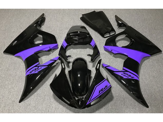 2003-2004 Noir Brillant & Violet Yamaha R6 Carénage Moto