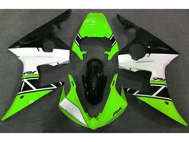2003-2004 Vert Blanc & Noir Yamaha R6 Carénage Moto 2003-2004 Vert Blanc & Noir Yamaha R6 Carénage Moto