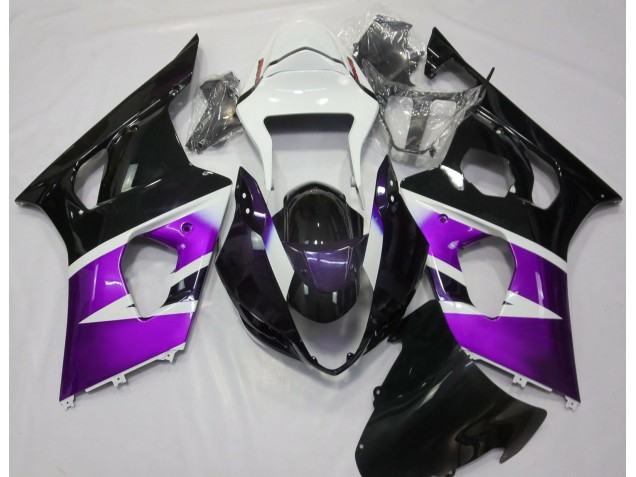 2003-2004 Violet Brillant & Blanc Suzuki GSXR 1000 Carénage Moto 2003-2004 Violet Brillant & Blanc Suzuki GSXR 1000 Carénage Moto