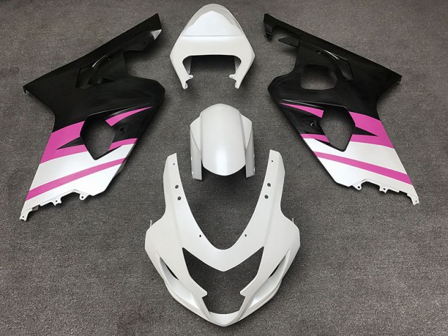 2004-2005 Blanc Mat & Rose Suzuki GSXR 600-750 Carénage Moto