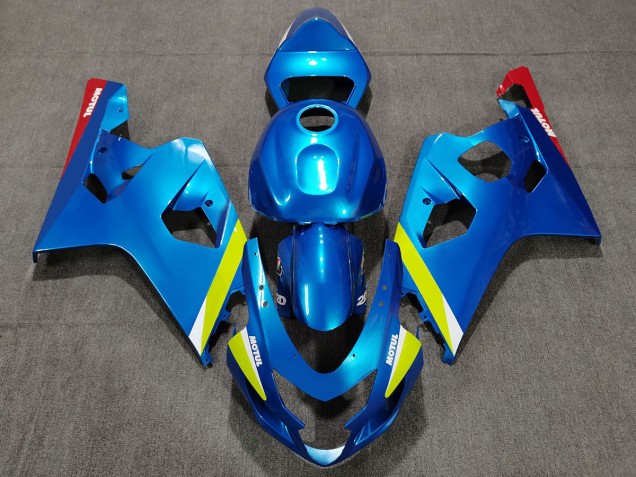 2004-2005 Bleu Perle Jaune Suzuki GSXR 600-750 Carénage Moto 2004-2005 Bleu Perle Jaune Suzuki GSXR 600-750 Carénage Moto