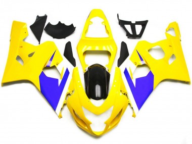 2004-2005 Jaune Brillant & Bleu Vif Personnalisé Suzuki GSXR 600-750 Carénage Moto