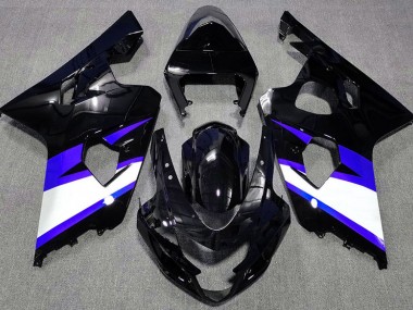 2004-2005 Noir Brillant & Bleu Suzuki GSXR 600-750 Carénage Moto