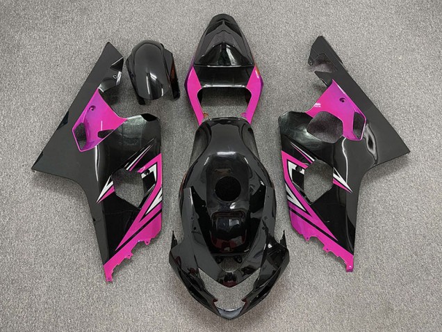 2004-2005 Noir Brillant & Rose Suzuki GSXR 600-750 Carénage Moto 2004-2005 Noir Brillant & Rose Suzuki GSXR 600-750 Carénage Moto