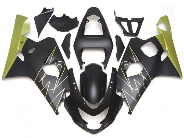 2004-2005 Noir Mat & Or Corona Personnalisé Suzuki GSXR 600-750 Carénage Moto