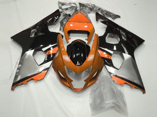 2004-2005 Orange Argent & Noir Suzuki GSXR 600-750 Carénage Moto 2004-2005 Orange Argent & Noir Suzuki GSXR 600-750 Carénage Moto