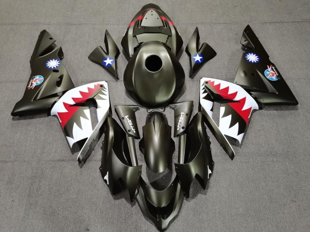 2004-2005 Requin Vert Militaire Kawasaki ZX10R Carénage Moto 2004-2005 Requin Vert Militaire Kawasaki ZX10R Carénage Moto