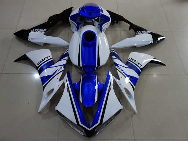 2004-2006 Blanc Brillant & Bleu Yamaha R1 Carénage Moto 2004-2006 Blanc Brillant & Bleu Yamaha R1 Carénage Moto