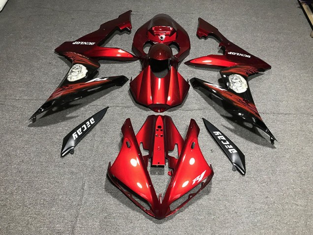 2004-2006 Rouge Brillant & Logos Yamaha R1 Carénage Moto