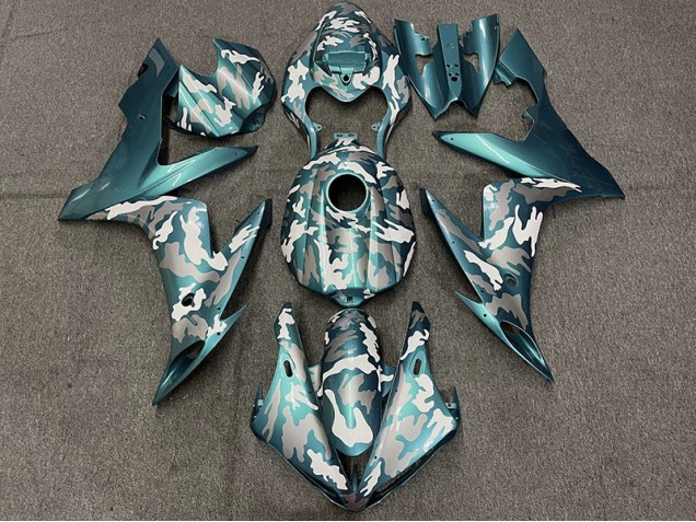 2004-2006 Sarcelle Foncé Camo Yamaha R1 Carénage Moto