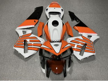 2005-2006 Ailes Orange & Blanches Honda CBR600RR Carénage Moto