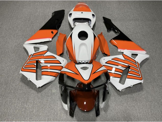 2005-2006 Ailes Orange & Blanches Honda CBR600RR Carénage Moto