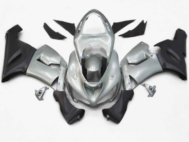2005-2006 Argent Noir Mat Kawasaki ZX6R Carénage Moto