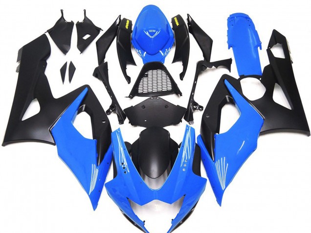 2005-2006 Bleu Brillant Avec Logos Jaunes Suzuki GSXR 1000 Carénage Moto