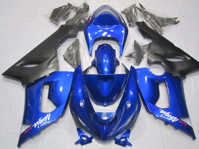 2005-2006 Bleu & Noir Kawasaki ZX6R Carénage Moto 2005-2006 Bleu & Noir Kawasaki ZX6R Carénage Moto