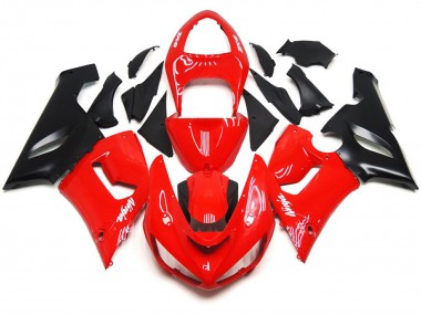 2005-2006 Décalcomanies Blanches Rouges Brillantes Unies Kawasaki ZX6R Carénage Moto
