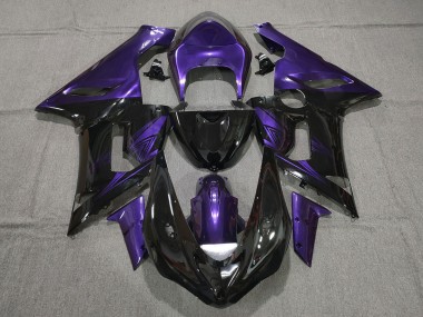 2005-2006 Noir Brillant & Violet Kawasaki ZX6R Carénage Moto
