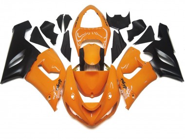 2005-2006 Orange Clair & Noir Kawasaki ZX6R Carénage Moto
