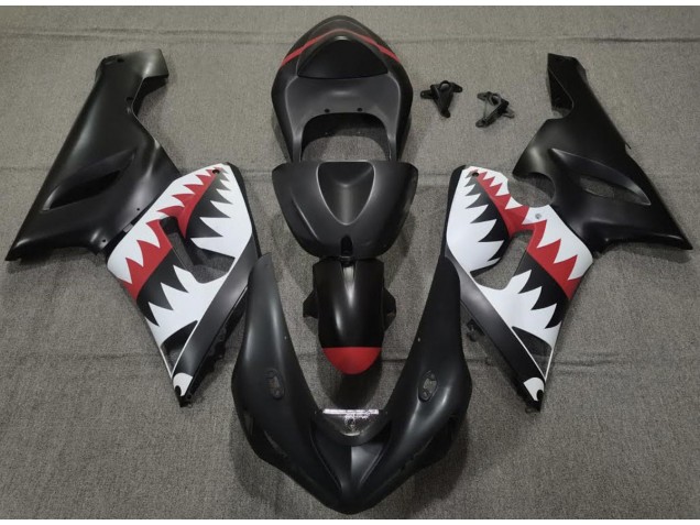 2005-2006 Requin Noir Mat Kawasaki ZX6R Carénage Moto