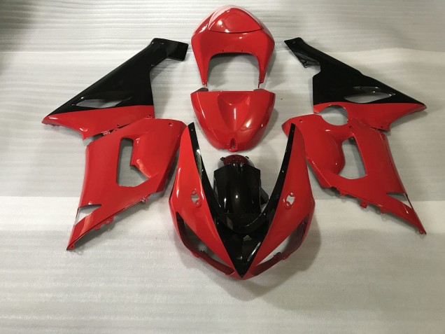 2005-2006 Rouge Noir Kawasaki ZX6R Carénage Moto 2005-2006 Rouge Noir Kawasaki ZX6R Carénage Moto