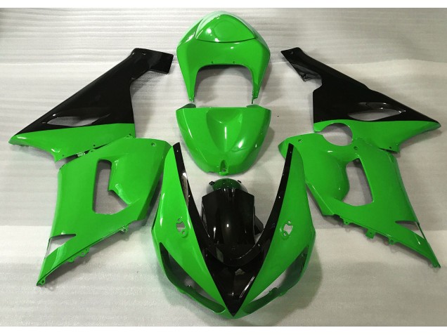 2005-2006 Vert Brillant & Noir Kawasaki ZX6R Carénage Moto 2005-2006 Vert Brillant & Noir Kawasaki ZX6R Carénage Moto