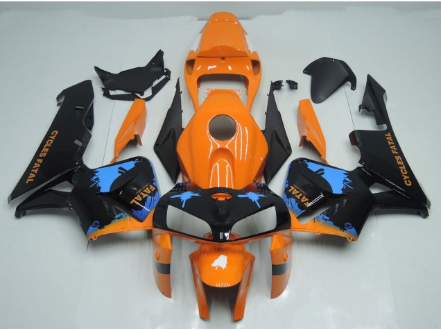 2005-2006 Éclaboussures Orange & Noires Honda CBR600RR Carénage Moto