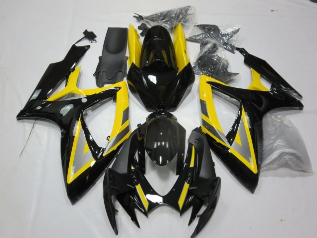 2006-2007 Argent & Noir Jaune Suzuki GSXR 600-750 Carénage Moto 2006-2007 Argent & Noir Jaune Suzuki GSXR 600-750 Carénage Moto