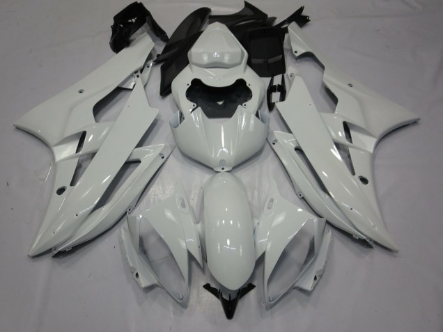 2006-2007 Blanc Brillant Yamaha R6 Carénage Moto 2006-2007 Blanc Brillant Yamaha R6 Carénage Moto
