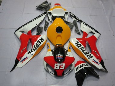 2006-2007 Blanc Orange Clair Repsol Honda CBR1000RR Carénage Moto