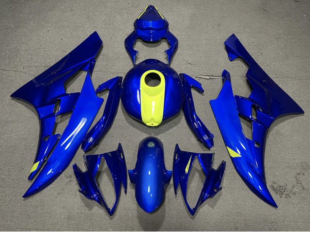 2006-2007 Bleu Brillant & Jaune Haute Visibilité Yamaha R6 Carénage Moto