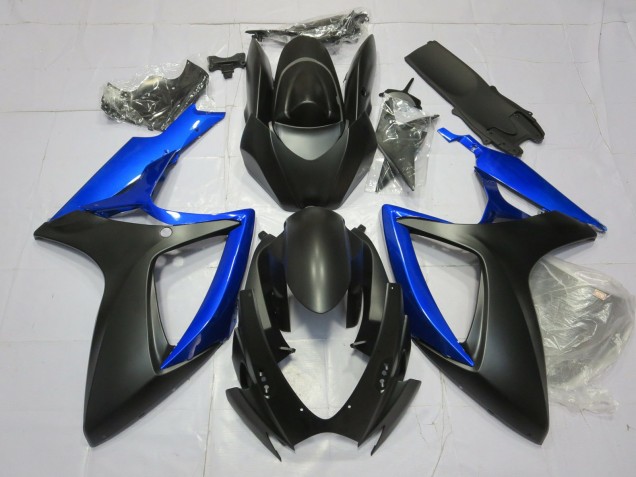 2006-2007 Bleu Brillant & Noir Mat Suzuki GSXR 600-750 Carénage Moto 2006-2007 Bleu Brillant & Noir Mat Suzuki GSXR 600-750 Carénage Moto