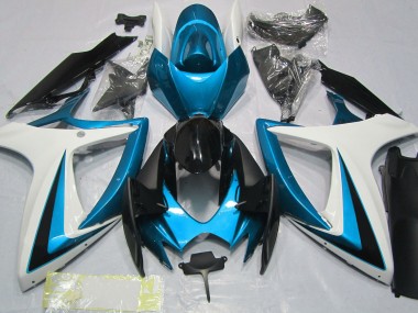 2006-2007 Bleu Clair & Blanc Suzuki GSXR 600-750 Carénage Moto
