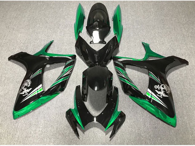 2006-2007 Design Vert Brillant & Noir Suzuki GSXR 600-750 Carénage Moto