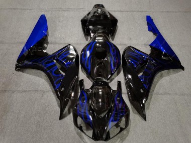 2006-2007 Noir Brillant Bleu Flamme Honda CBR1000RR Carénage Moto